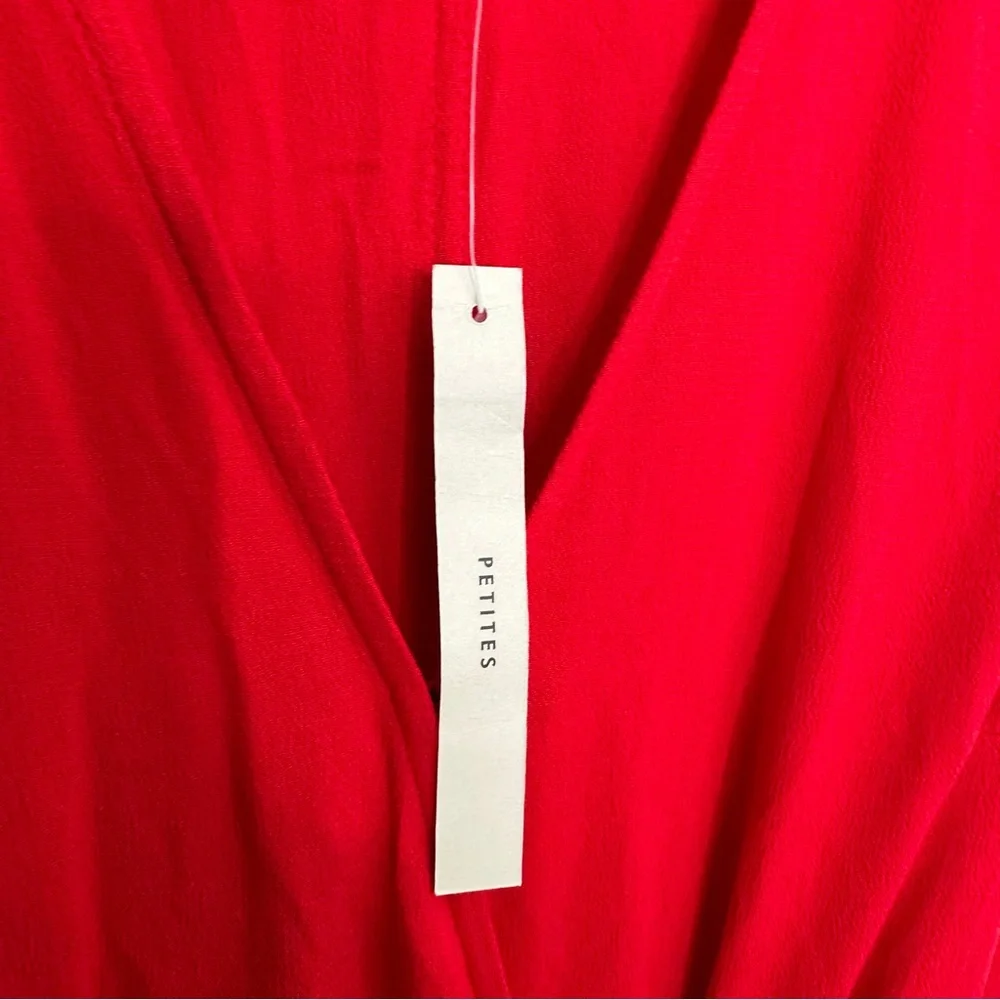 NWT Banana Republic Handkerchief-Hem Wrap Dress in Ultra Red Size 6P | Petite - Picture 7 of 7